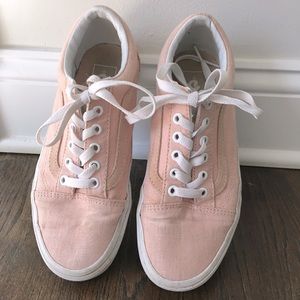 Light Pink Lace-Up Vans - Women’s Size 7